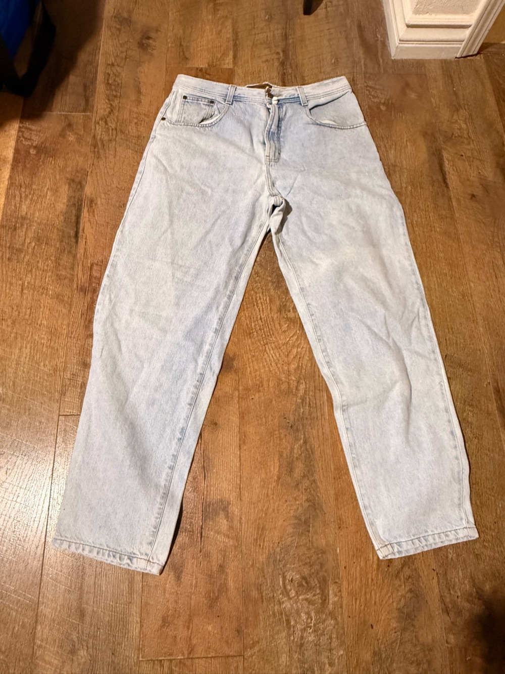 Vintage 90s Structure Baggy Jeans Mens 34x30 Light Wash Blue Denim Skate Grunge‎